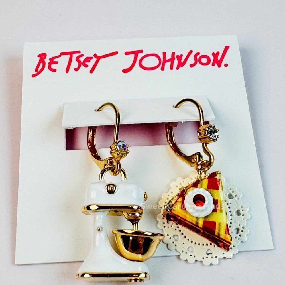 Betsey Johnson • Babycakes Pie & Mixer Earrings • Mismatch Drop • Cherry Pie - Picture 12 of 12